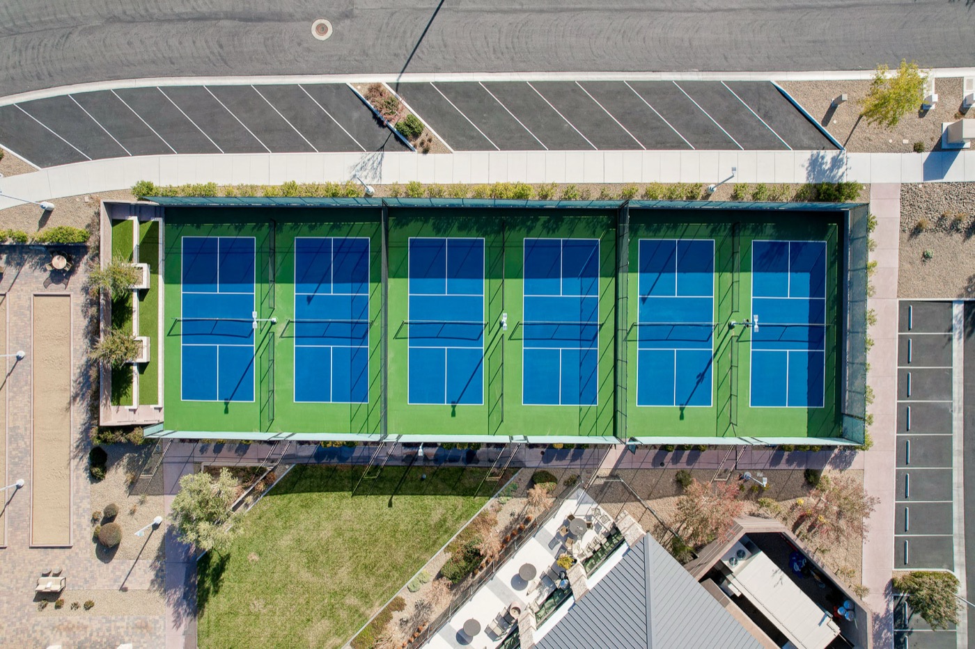 Aerial view of tennis courts at Regency at Summerlin