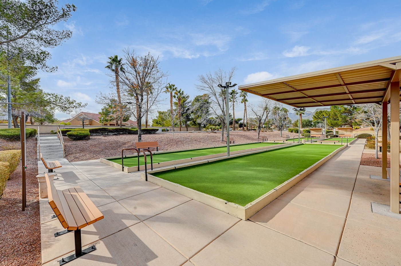 Bocce ball courts and pavilion in Sun City Summerlin