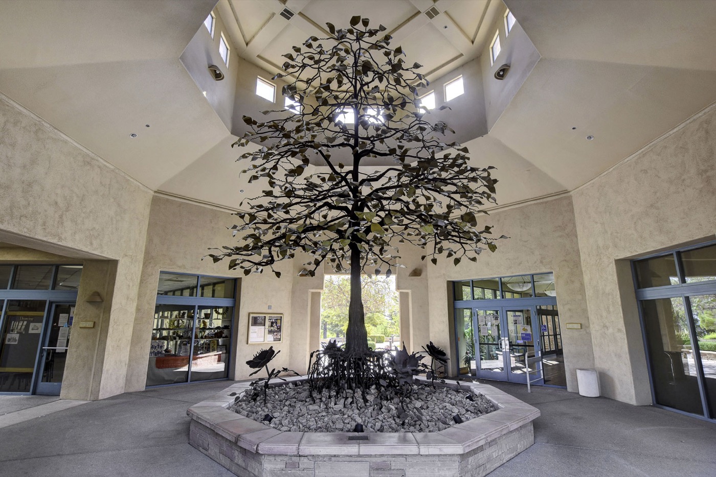 Clubhouse lobby with sculpture at a Sun City Summerlin recreation center