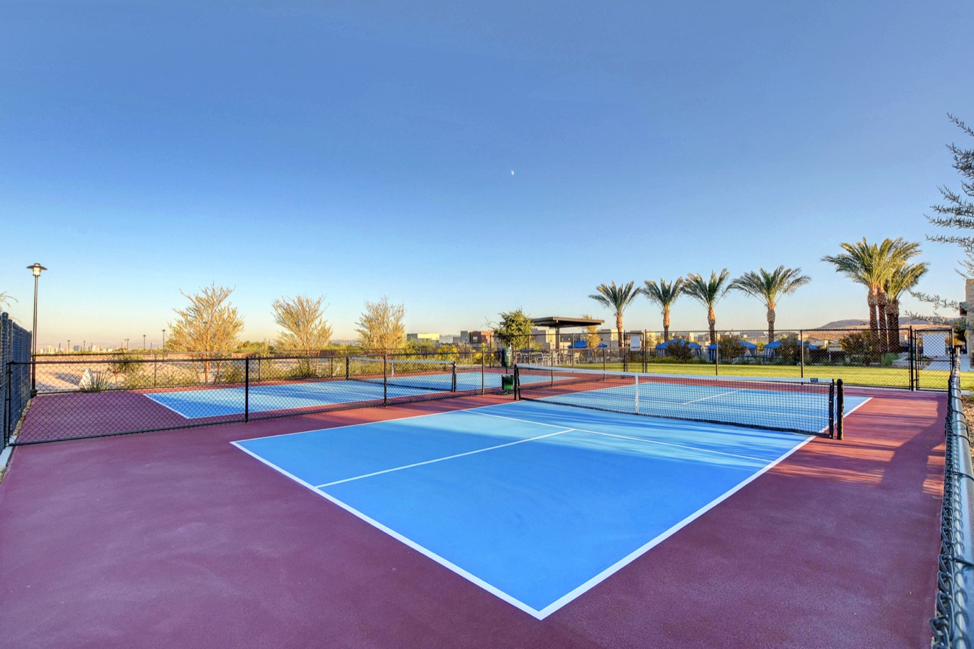 Pickleball court at twilight in Trilogy in Summerlin