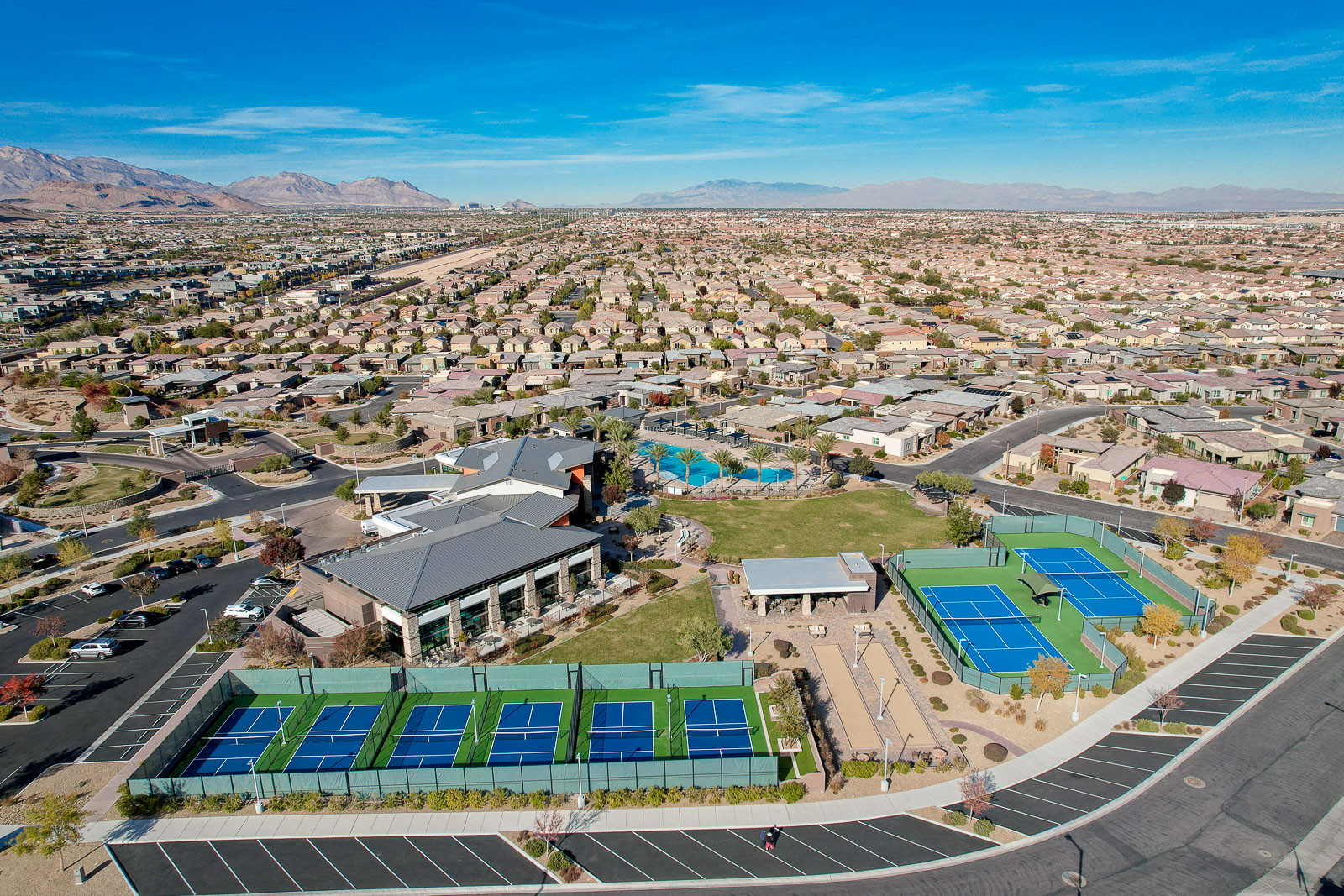 Regency at Summerlin aerial view of clubhouse building
